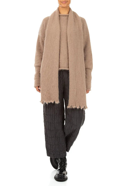 Soft Taupe Angora Scarf 2