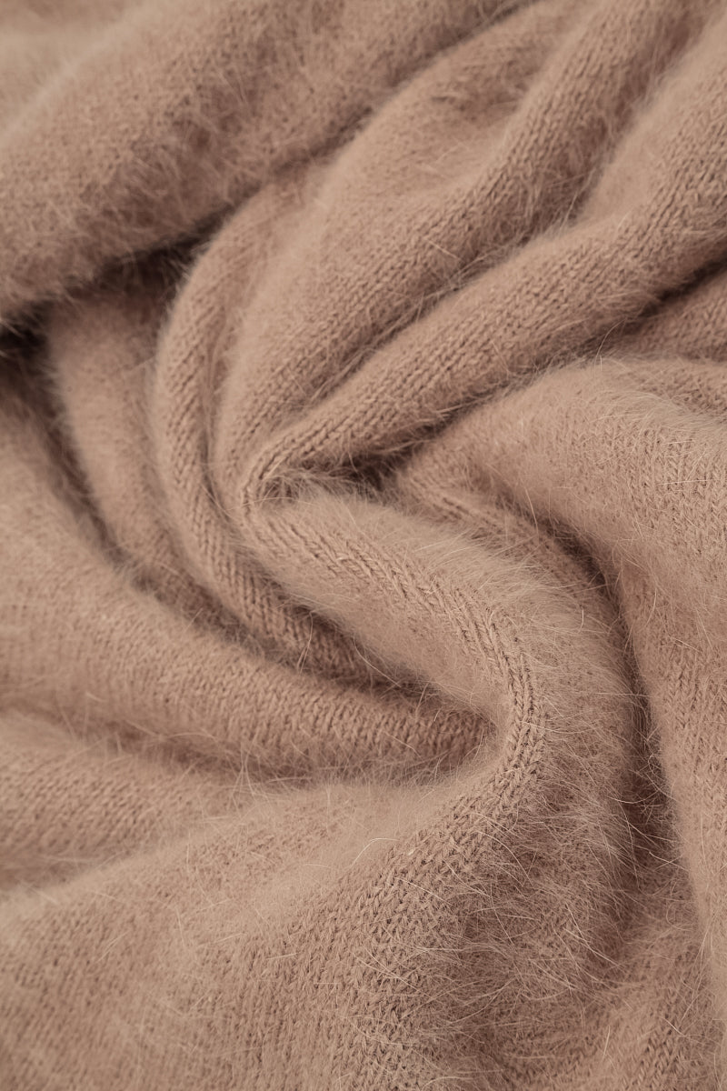 Soft Taupe Angora Scarf 5