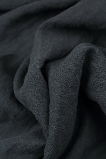 Robe en lin col V souple coloris graphite