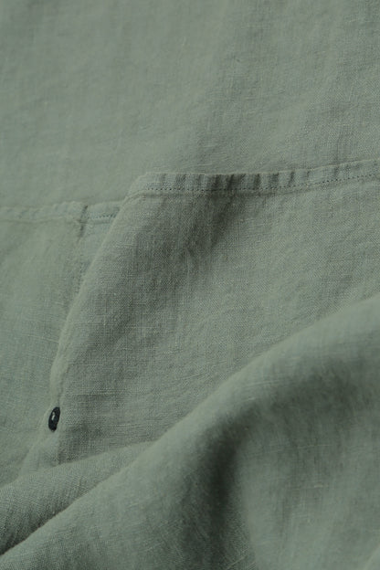 Soft V-Neck Sage Linen Dress 5