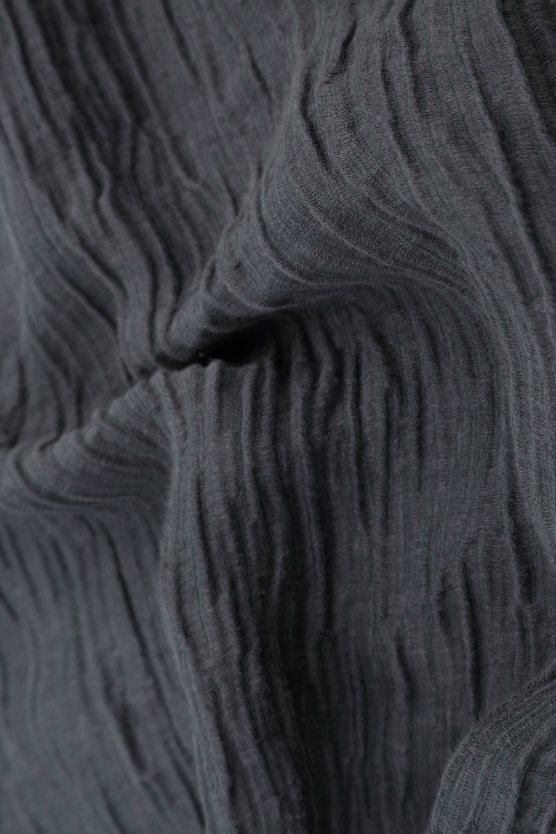 Soft V-Neck Steel Crinkled Silk Dress 5