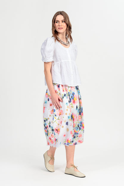 Soft Volume Sleeve White Linen Shirt 6