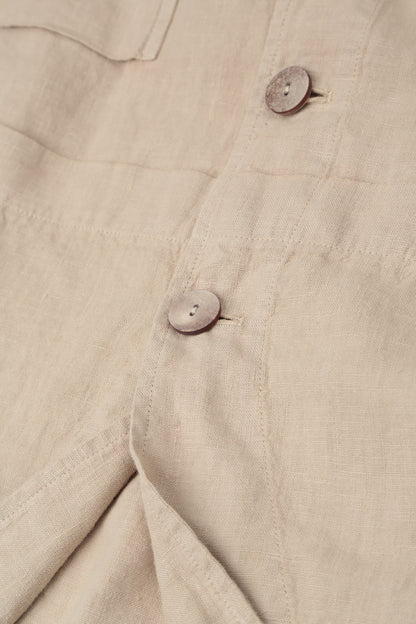 Softly Structured Beige Linen Jacket