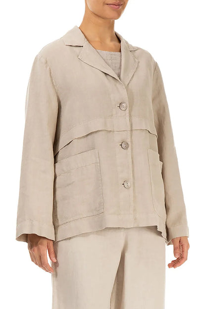Softly Structured Beige Linen Jacket