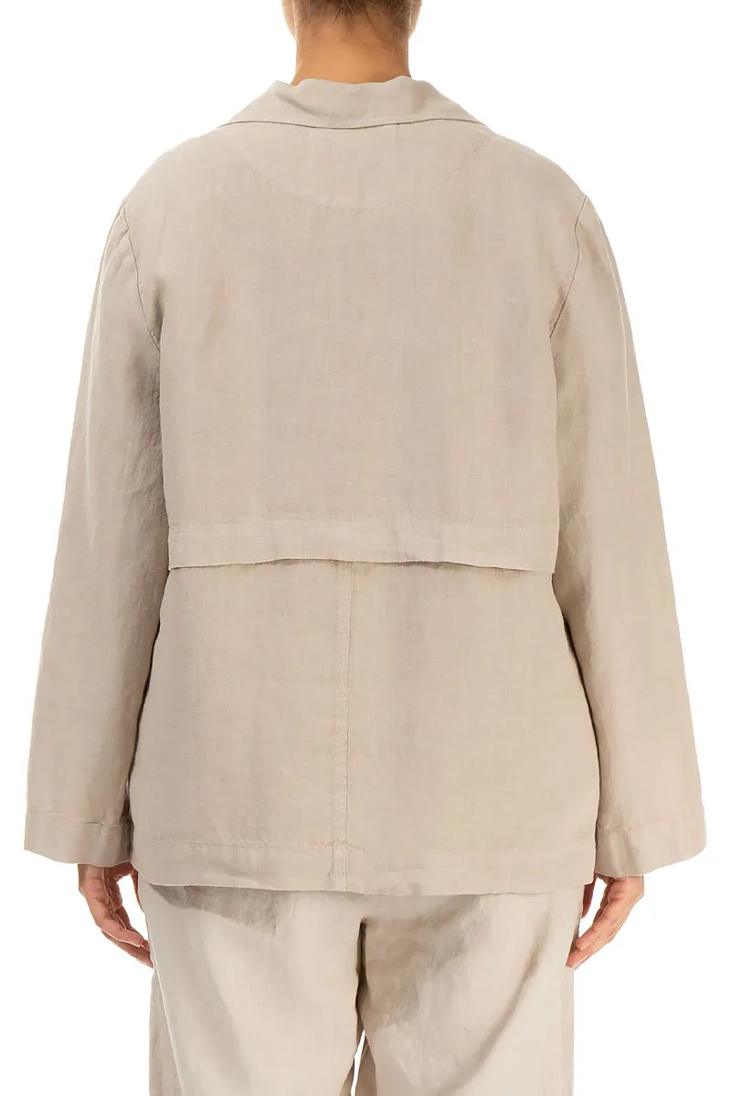 Softly Structured Beige Linen Jacket