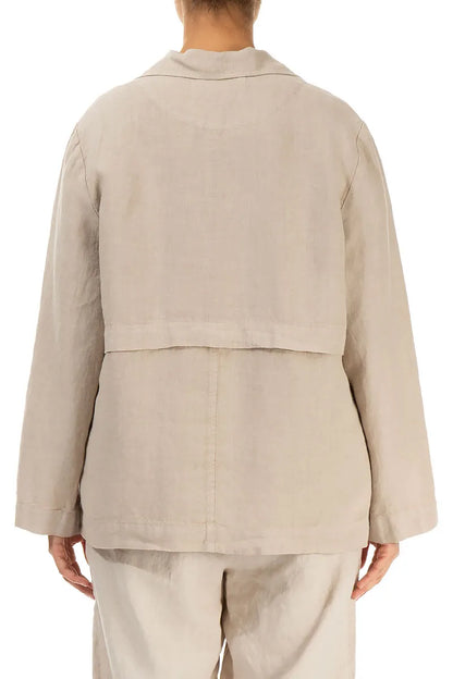Softly Structured Beige Linen Jacket