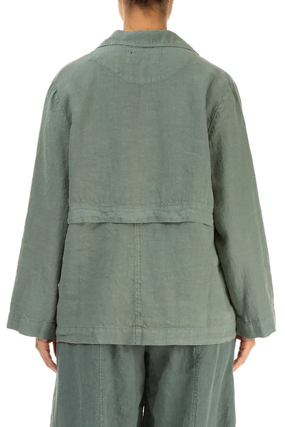 Softly Structured Sage Linen Jacket 2
