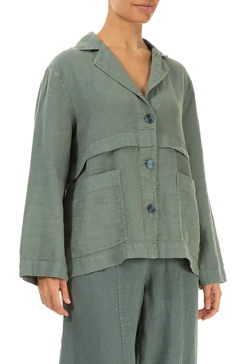 Softly Structured Sage Linen Jacket 3