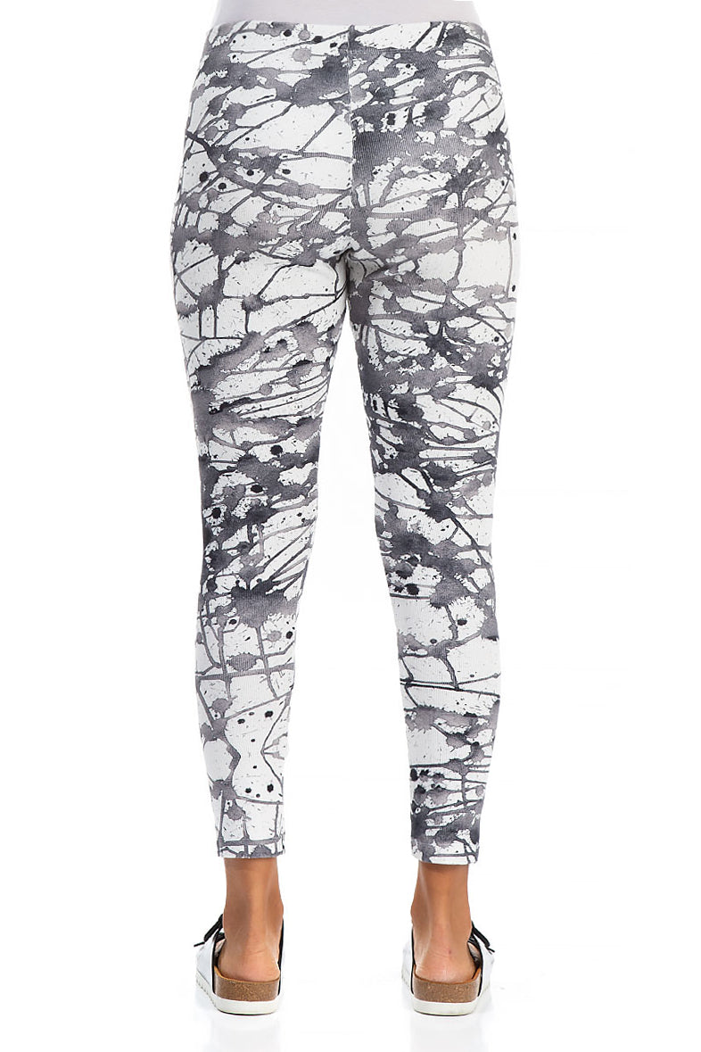 Leggings en coton blanc éclaboussant