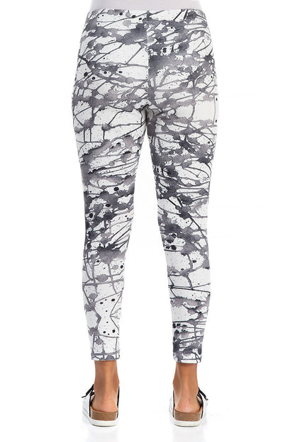 Leggings en coton blanc éclaboussant