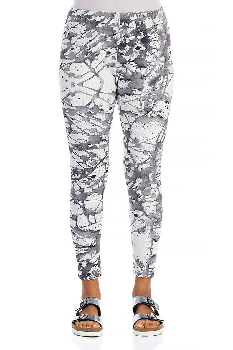 Leggings en coton blanc éclaboussant