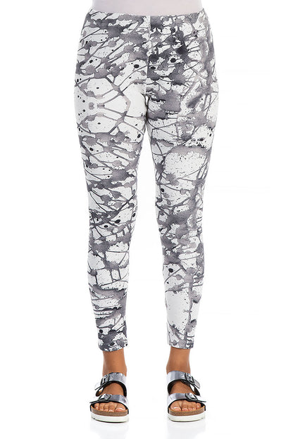Leggings en coton blanc éclaboussant
