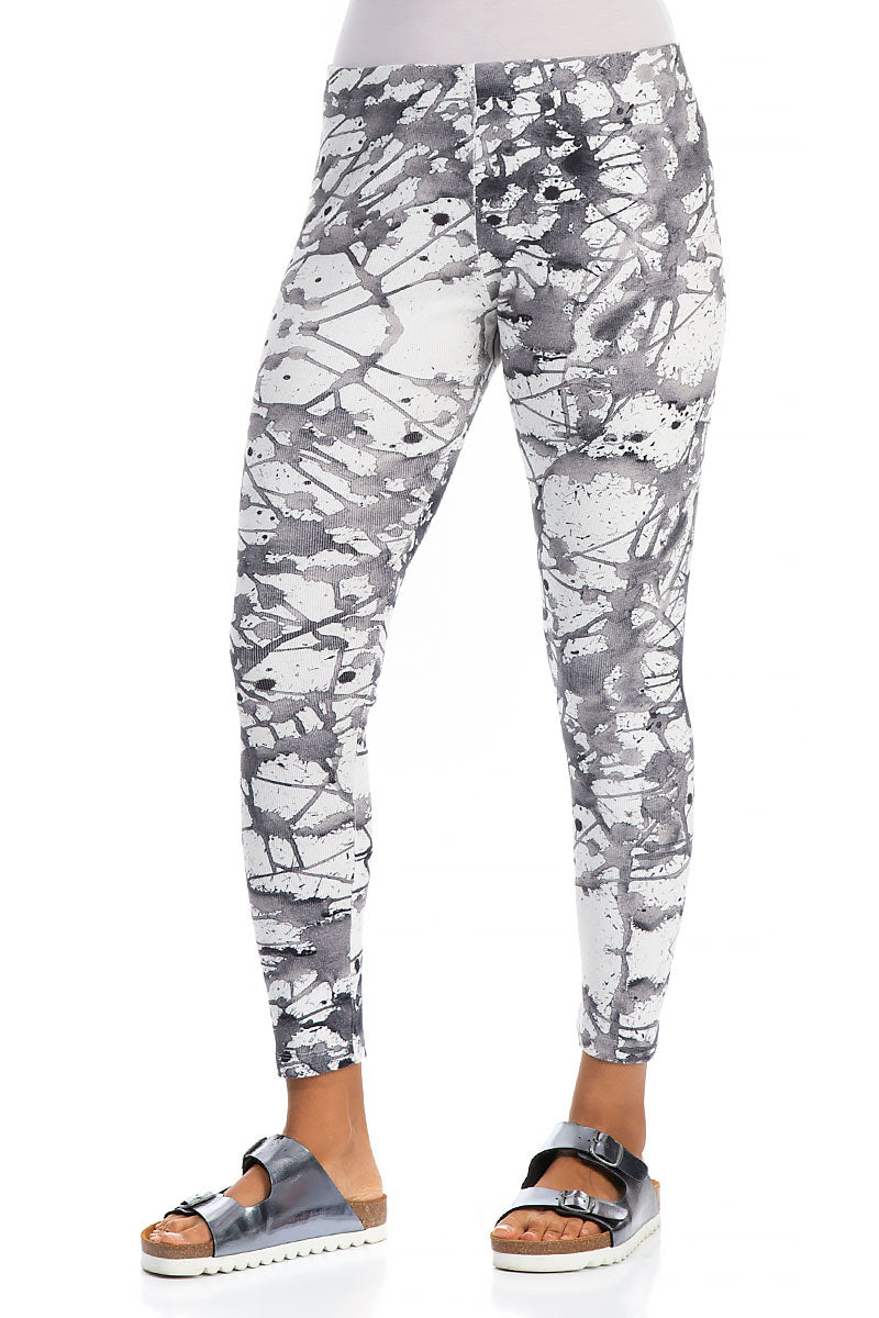 Leggings en coton blanc éclaboussant