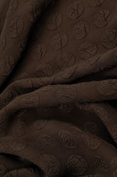 Square Neck Bubble Forest Brown Silk Dress 5