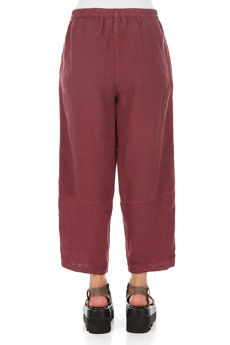 Straight Antique Ruby Linen Trousers 2