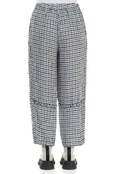 Straight Back Seam Heritage Check Linen Trousers 2