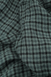 Straight Back Seam Sage Check Linen Trousers 5