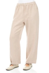 Straight Beige Linen Trousers 3