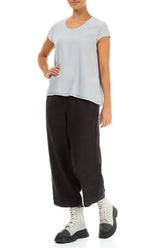 Straight Black Linen Trousers 4