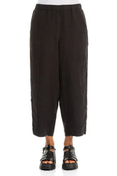 Straight Black Linen Trousers 1