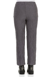 Straight Crinkled Iron Silk Trousers 2
