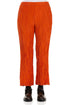 Straight Crinkled Saffron Silk Linen Trousers 1