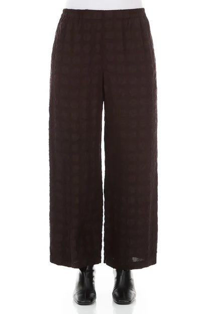 Pantalon droit en soie Bubble coloris prune foncé