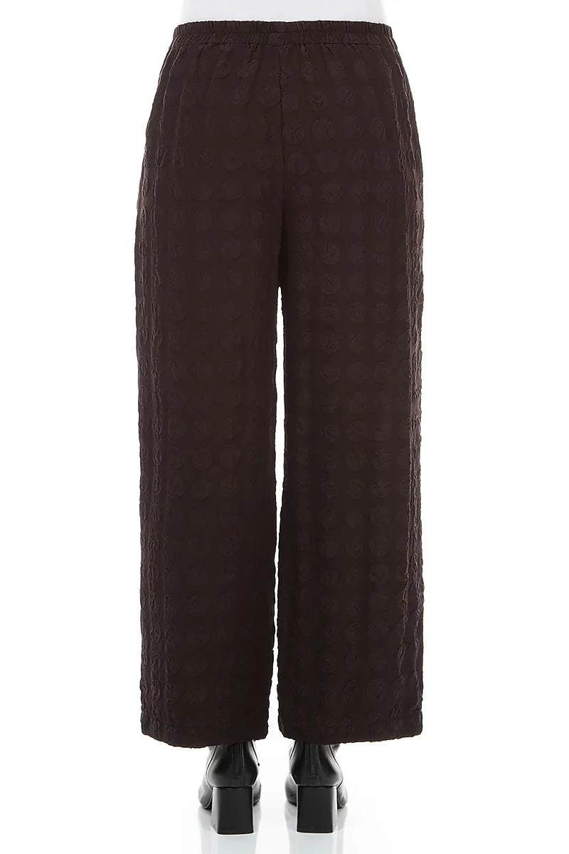 Pantalon droit en soie Bubble coloris prune foncé
