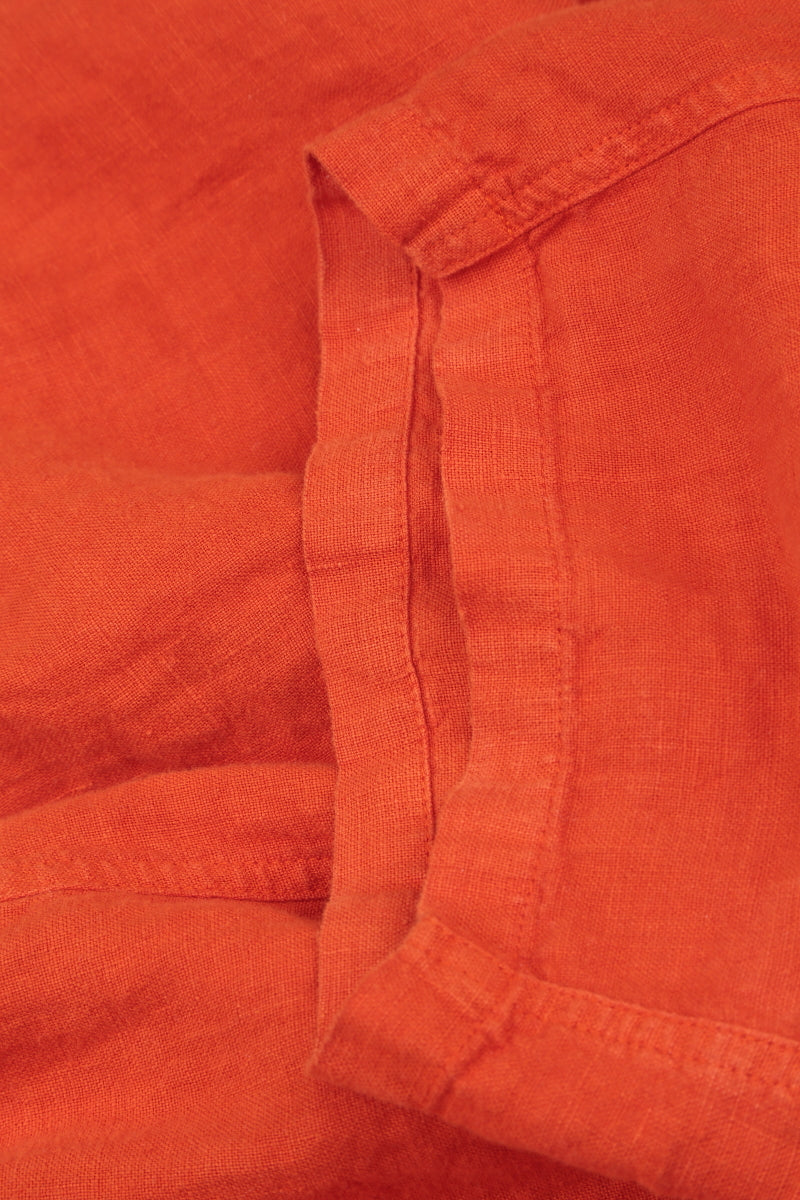 Straight Flame Orange Linen Trousers 6