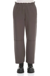 Straight Forest Brown Cotton Trousers 1