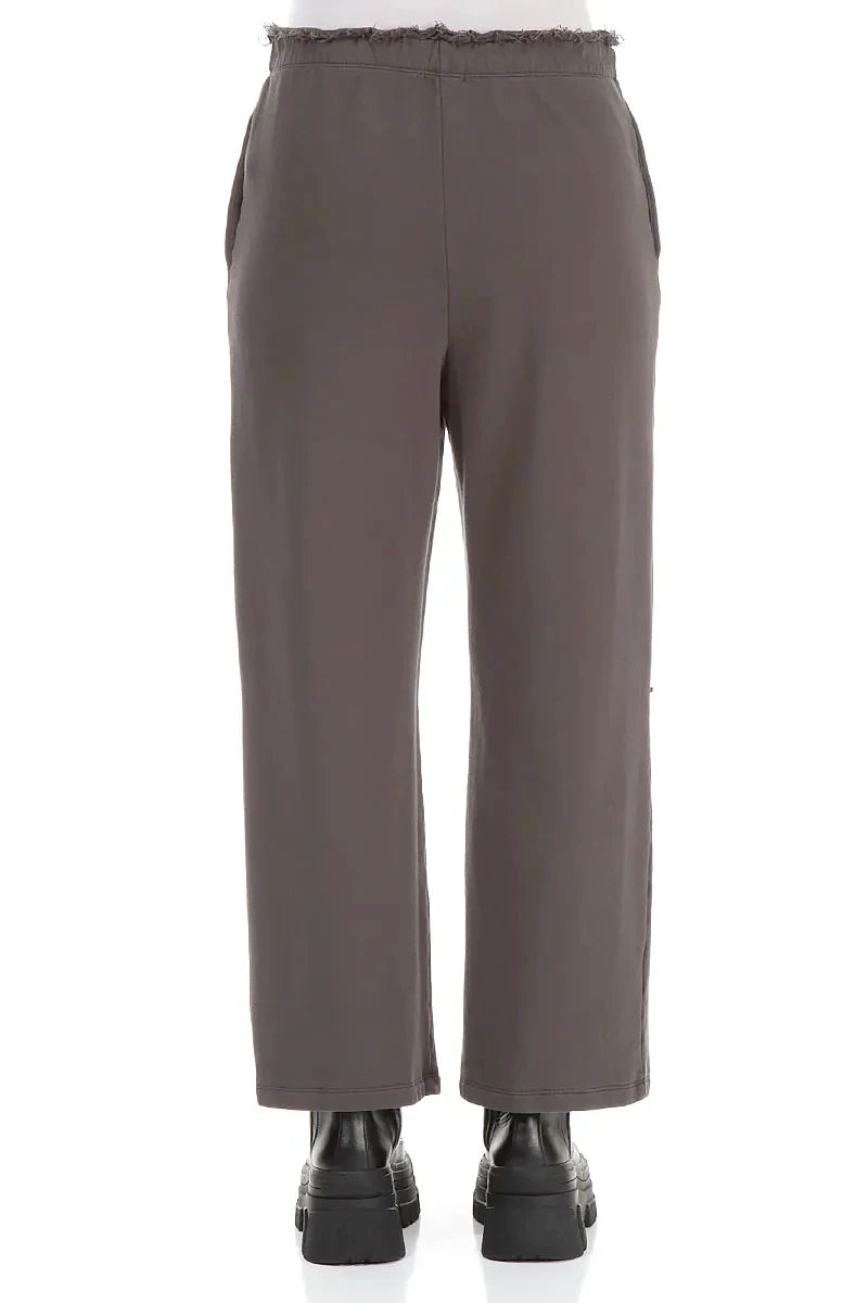 Straight Forest Brown Cotton Trousers 2
