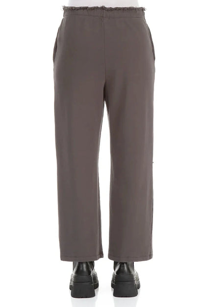 Straight Forest Brown Cotton Trousers 2