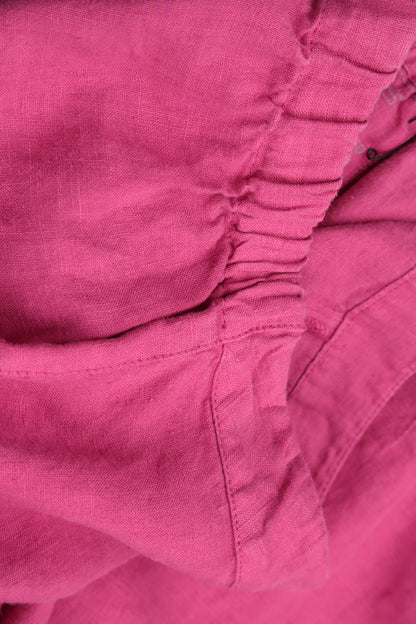 Straight Fuchsia Linen Trousers 5