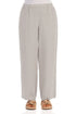 Straight Full Length Beige Linen Trousers 1