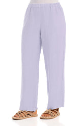 Straight Full Length Lavender Linen Trousers 3