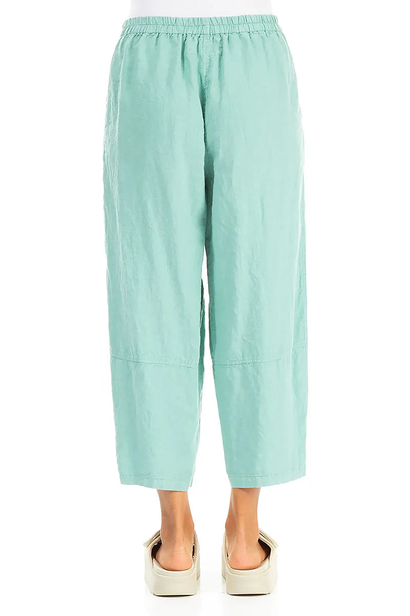 Straight Mint Linen Trousers