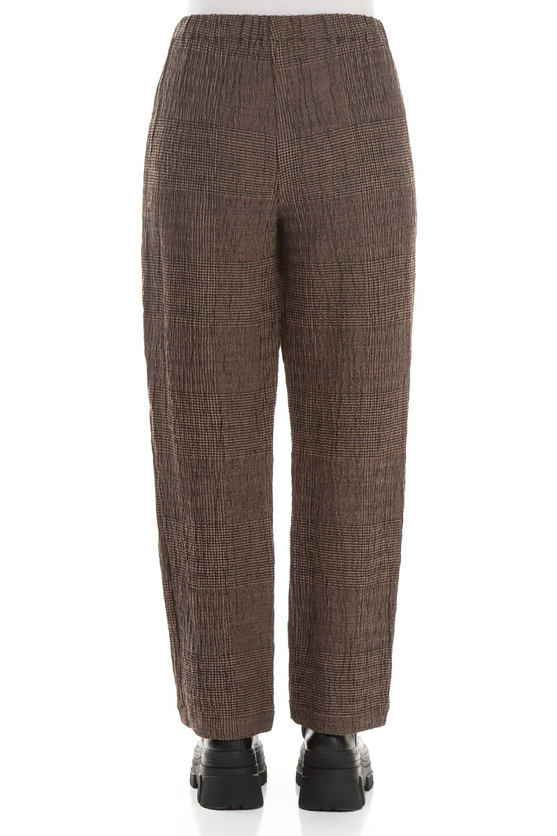 Straight Patterned Brown Wool Trousers 2