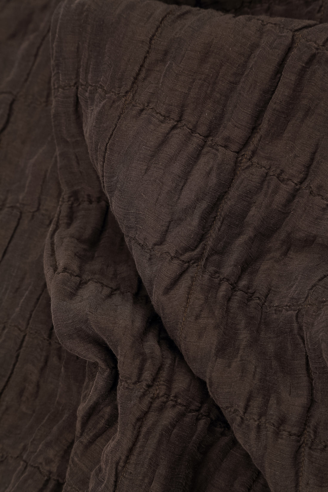 Straight Truffle Brown Pleated Silk Linen Trousers 6