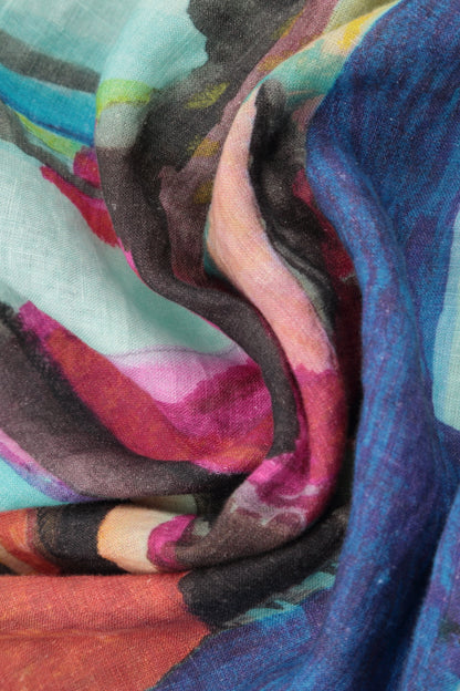Strappy Abstract Linen Camisole Top 5