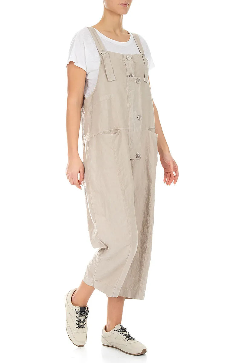 Strappy Beige Linen Jumpsuit 3