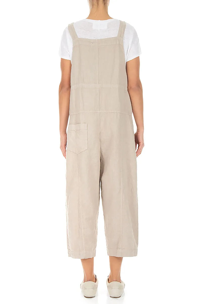 Strappy Beige Linen Jumpsuit 2