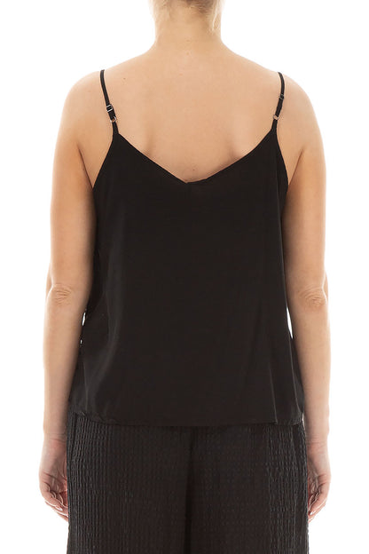Strappy Black Silk Bamboo Top 2