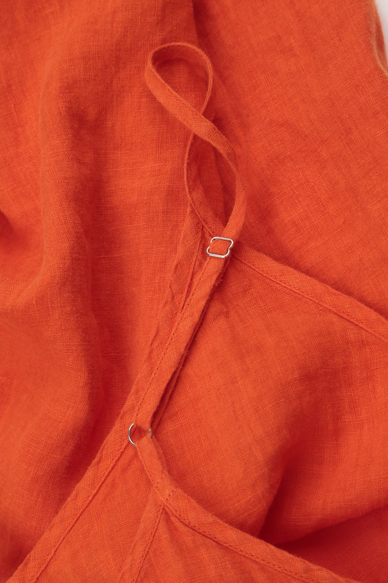 Strappy Flame Orange Linen Camisole Top 5
