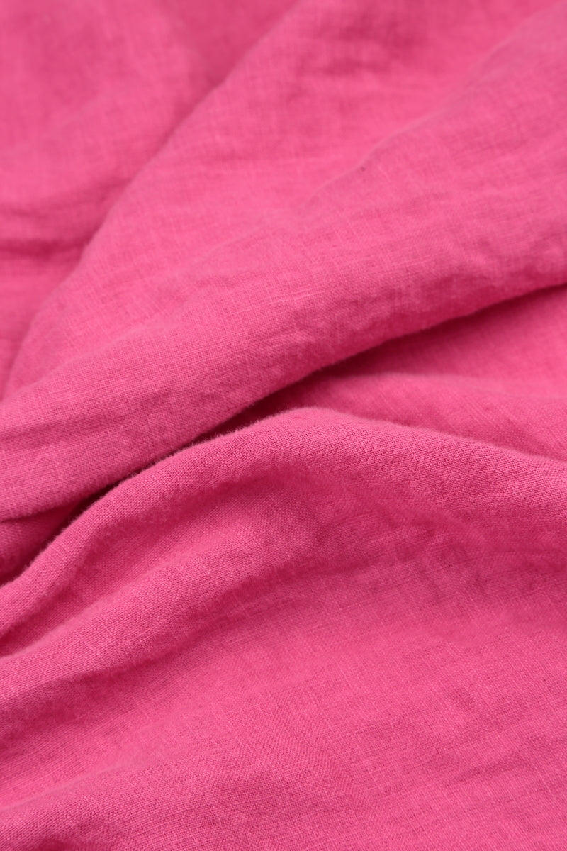 Strappy Fuchsia Linen Camisole Top