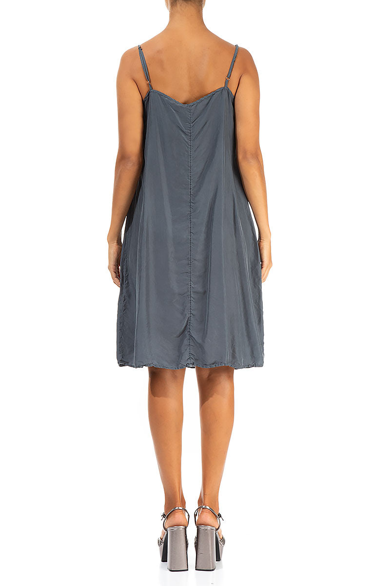 Strappy Graphite Pure Silk Dress 2