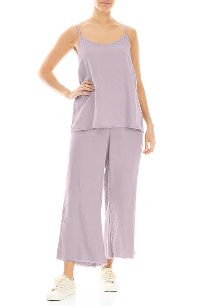 Strappy Lilac Linen Camisole Top
