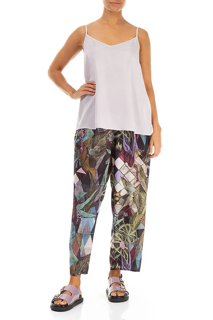 Trägerloses lilafarbenes Seidentop