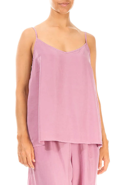 Strappy Mauve Taupe Silk Top 3