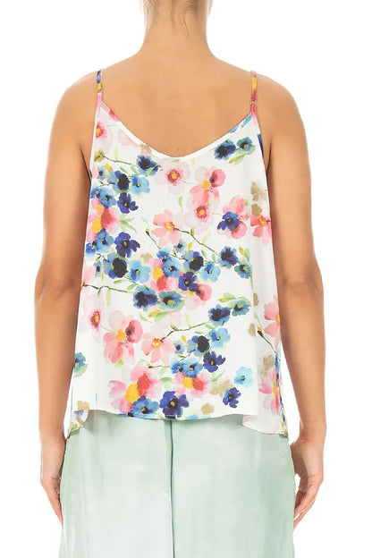Strappy Primrose Silk Bamboo Camisole Top 2