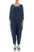 Strappy Royal Blue Linen Jumpsuit 1